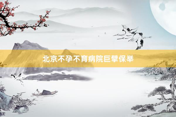 北京不孕不育病院巨擘保举